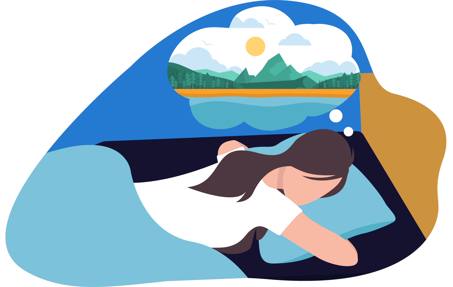 Een denkbeeldige droomreis kan je echt naar dromenland helpen